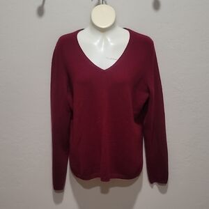 Charter Club Red V-Neck Sweater Timeless Knit